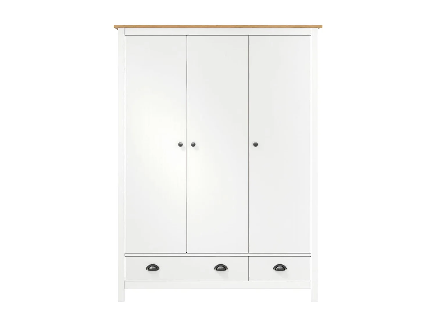 Garde-robe à 3 portes Hill Range Blanc 127x50x170 Pin solide