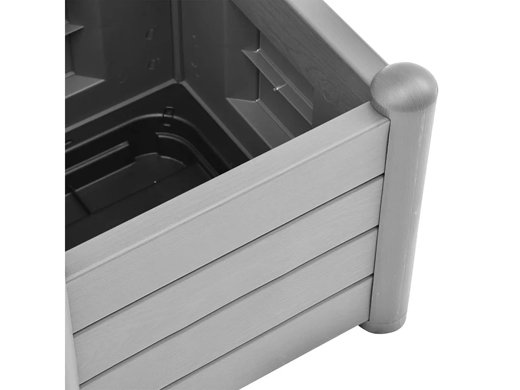 Jardinière avec treillis 43x43x142 PP Gris pierre