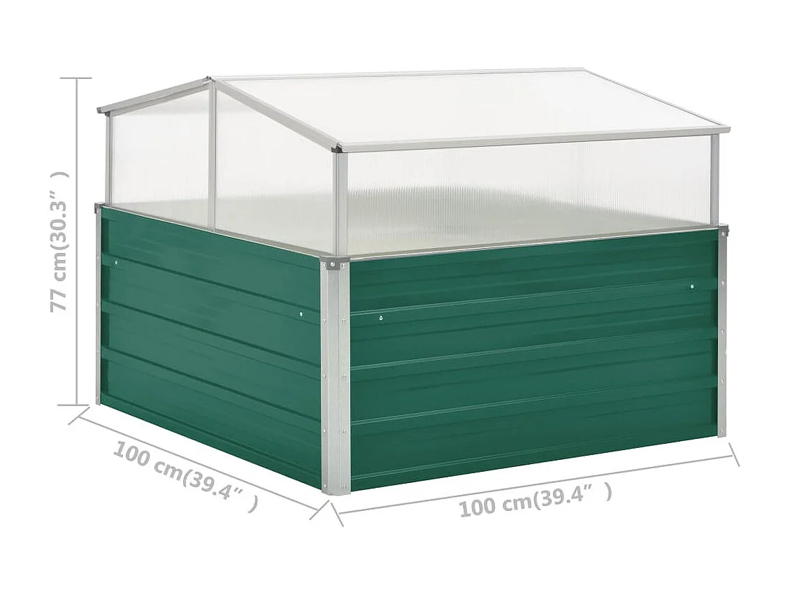 Serre Vert 100x100x77 Acier galvanisé
