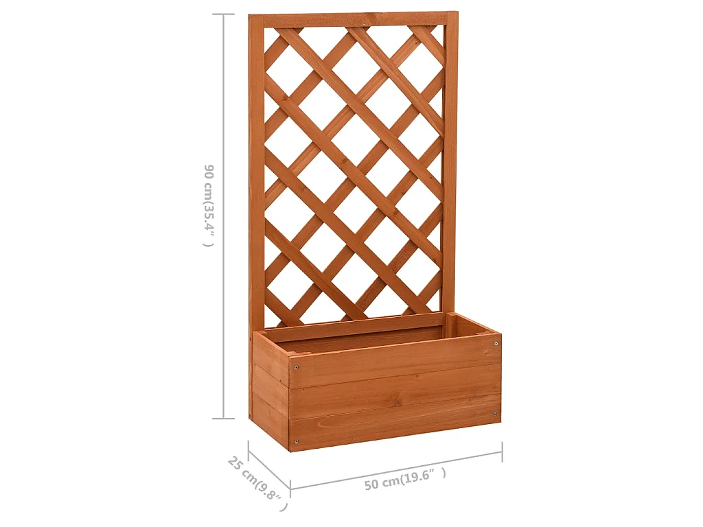 Jardinière à treillis de jardin Orange 50x25x90 Bois de sapin