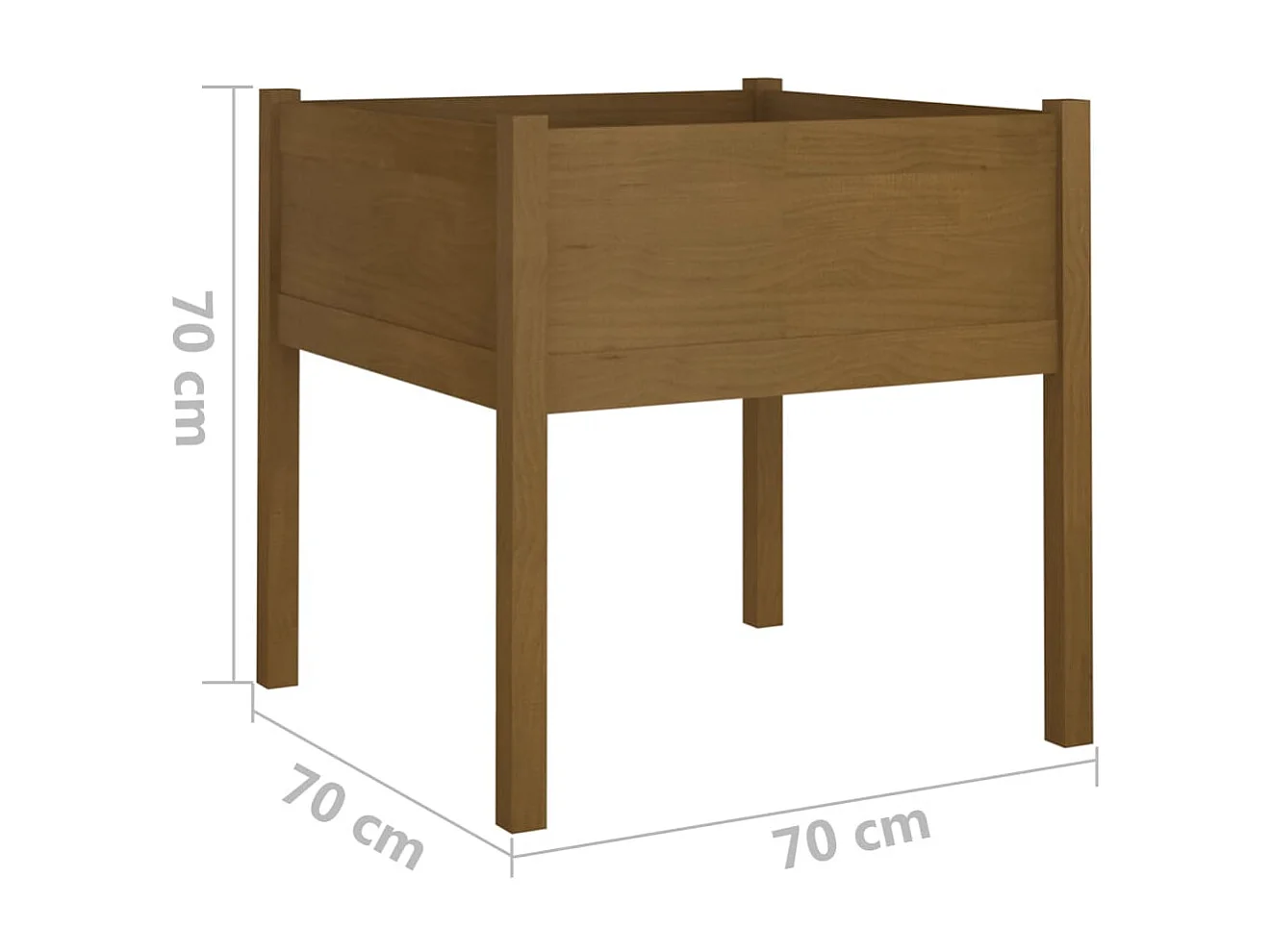 Jardinière d'extérieur Marron miel 70x70x70 Pin massif