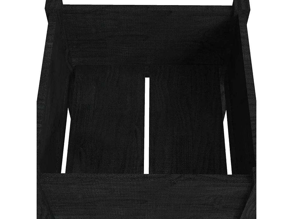 Jardinière d'extérieur Noir 40x40x70 Bois de pin massif