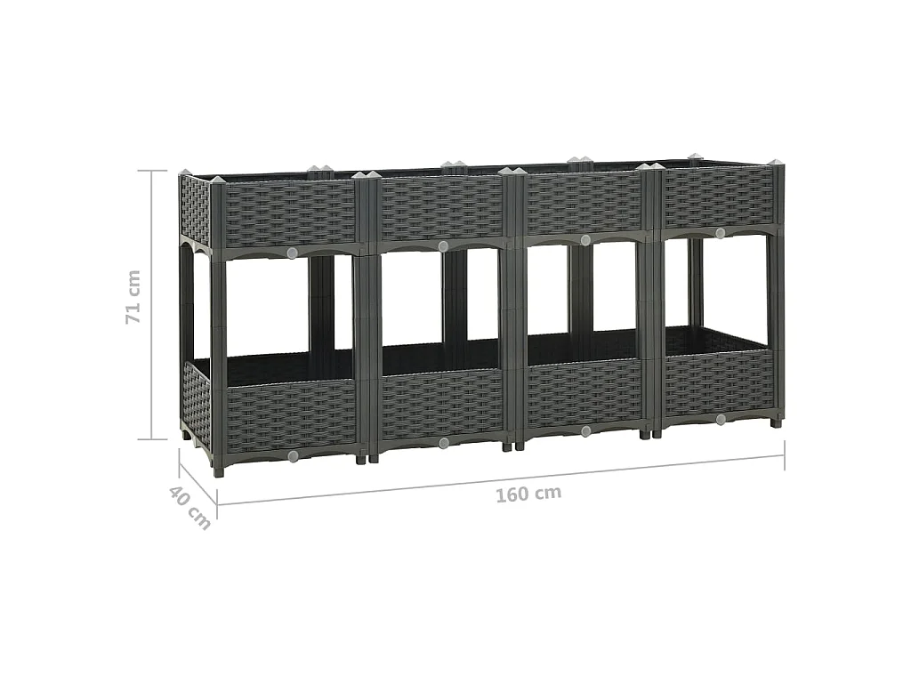 Jardinière 160x40x71 Polypropylène