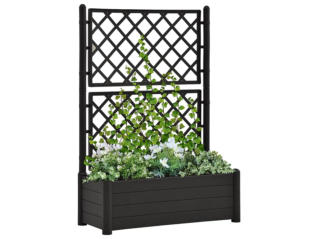 Jardinière avec treillis 100x43x142 PP Anthracite
