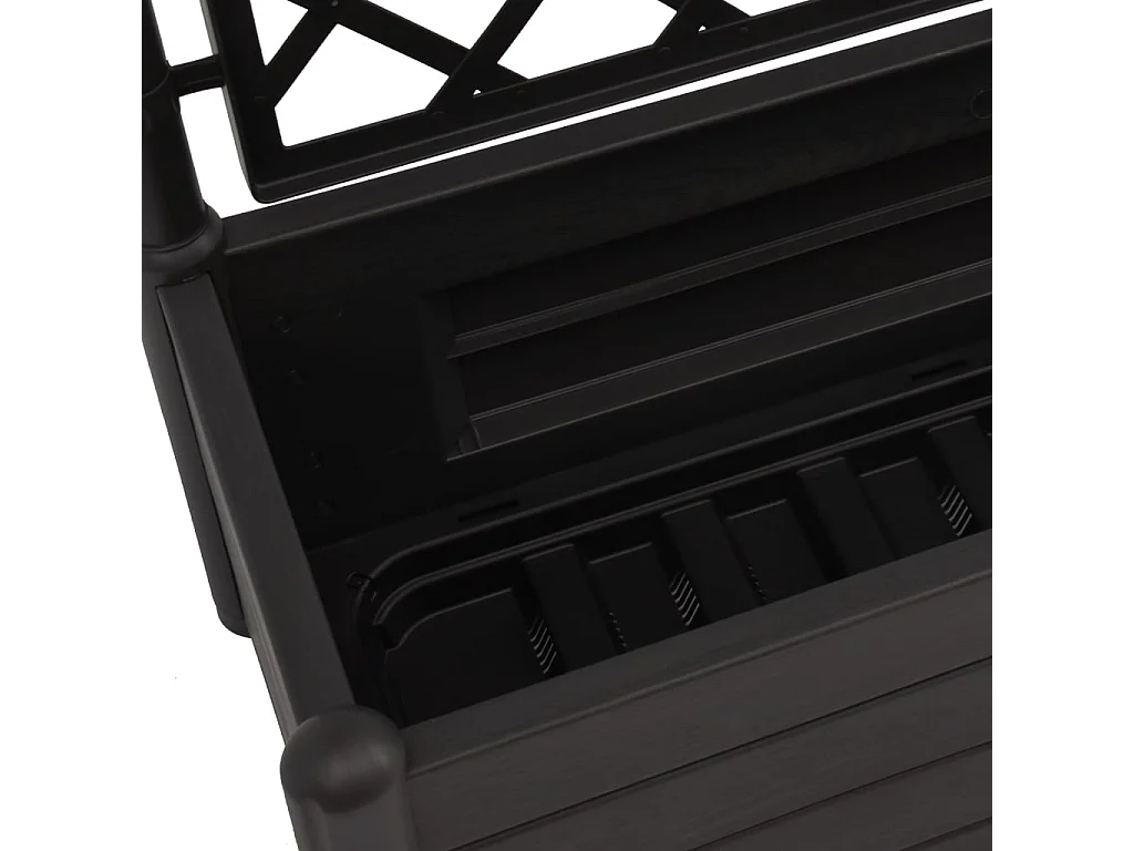 Jardinière avec treillis 100x43x142 PP Anthracite