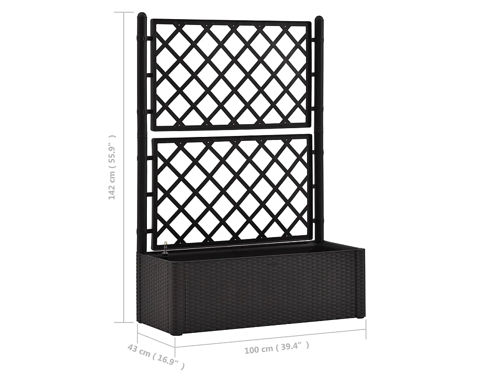 Jardinière treillis système d'arrosage Anthracite 2