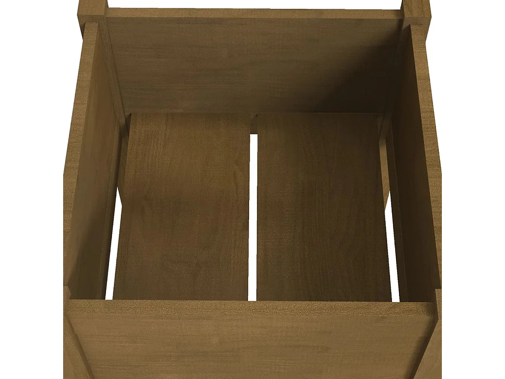 Jardinières 2 pcs Marron miel 50x50x70 Bois de pin massif