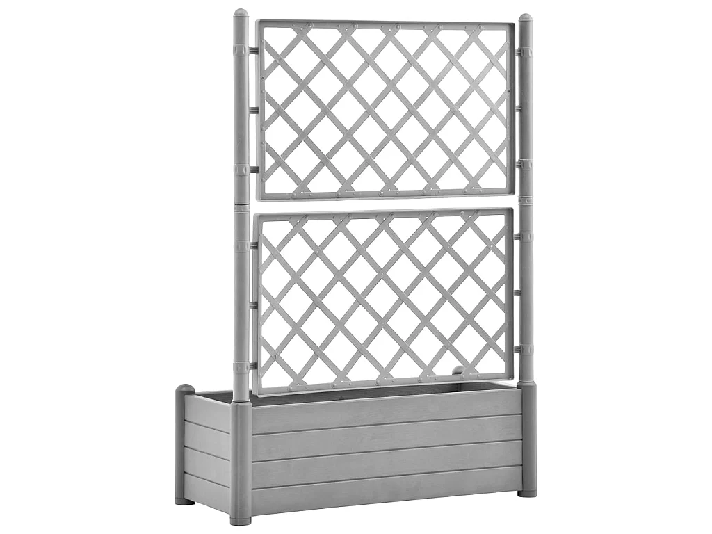 Jardinière avec treillis 100x43x142 PP Gris pierre