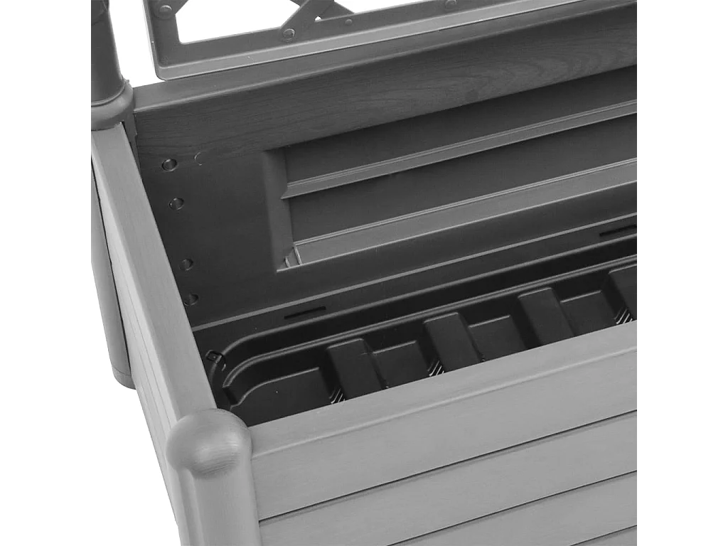 Jardinière avec treillis 100x43x142 PP Gris pierre