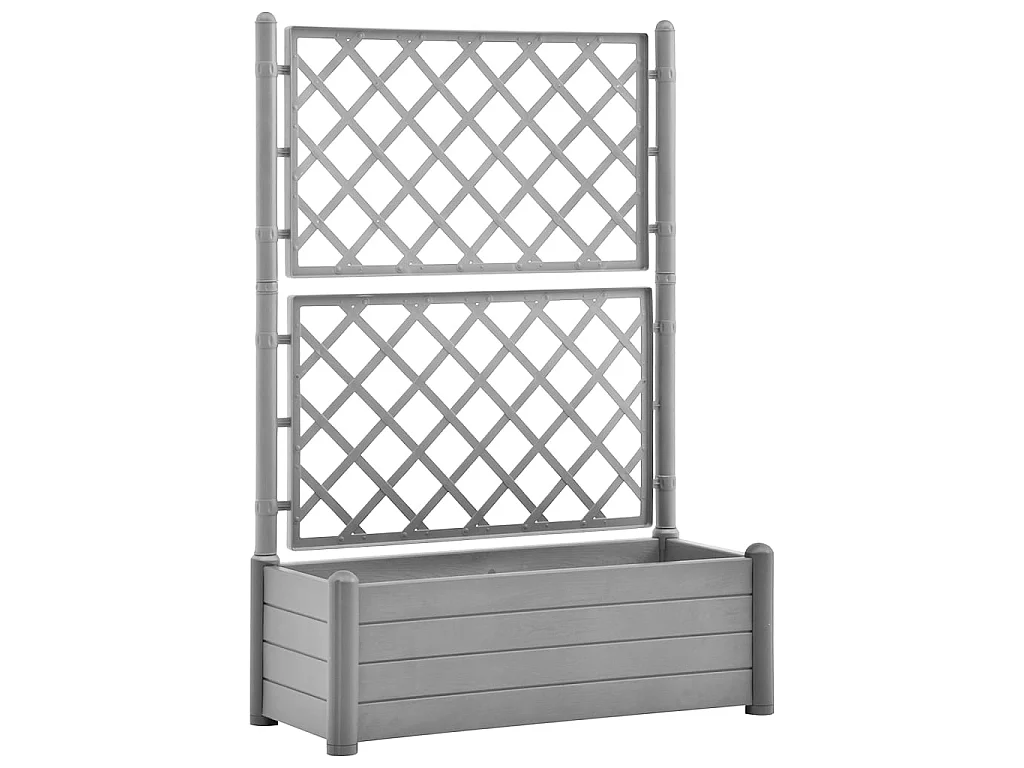 Jardinière avec treillis 100x43x142 PP Gris pierre
