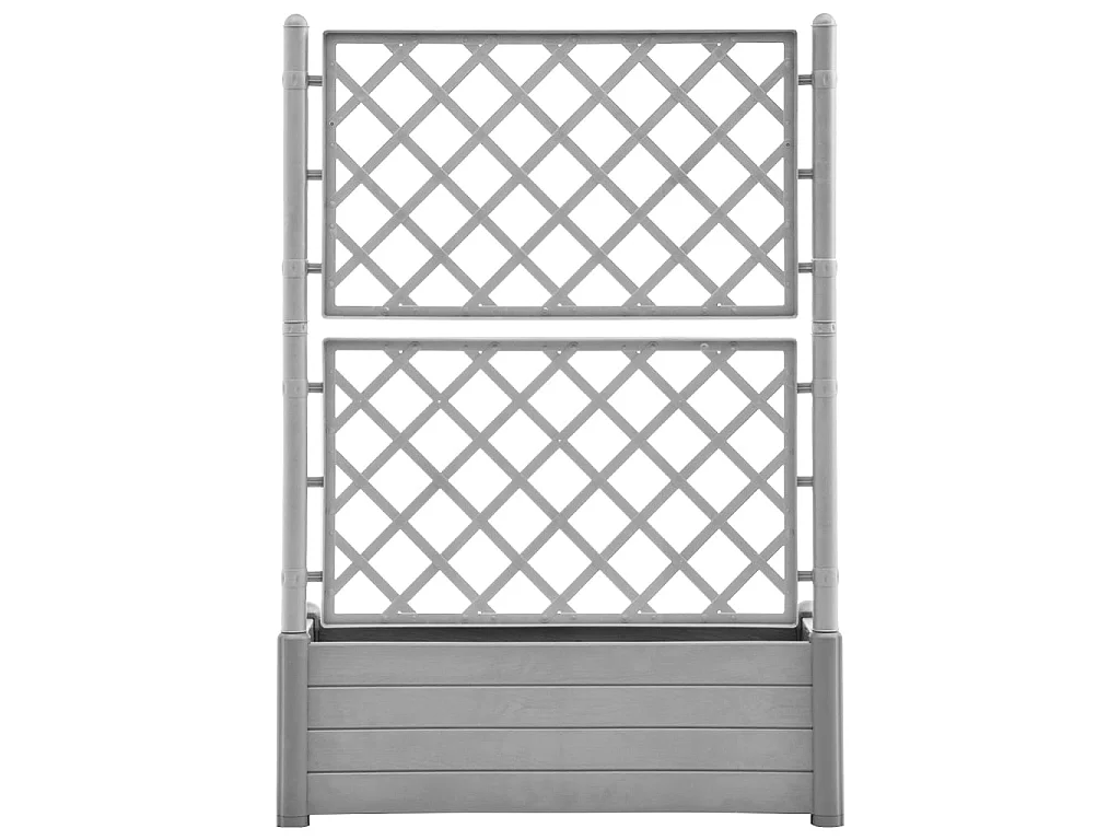 Jardinière avec treillis 100x43x142 PP Gris pierre