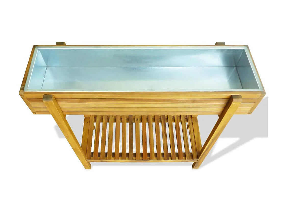 Jardinière Bois massif d'acacia et zinc