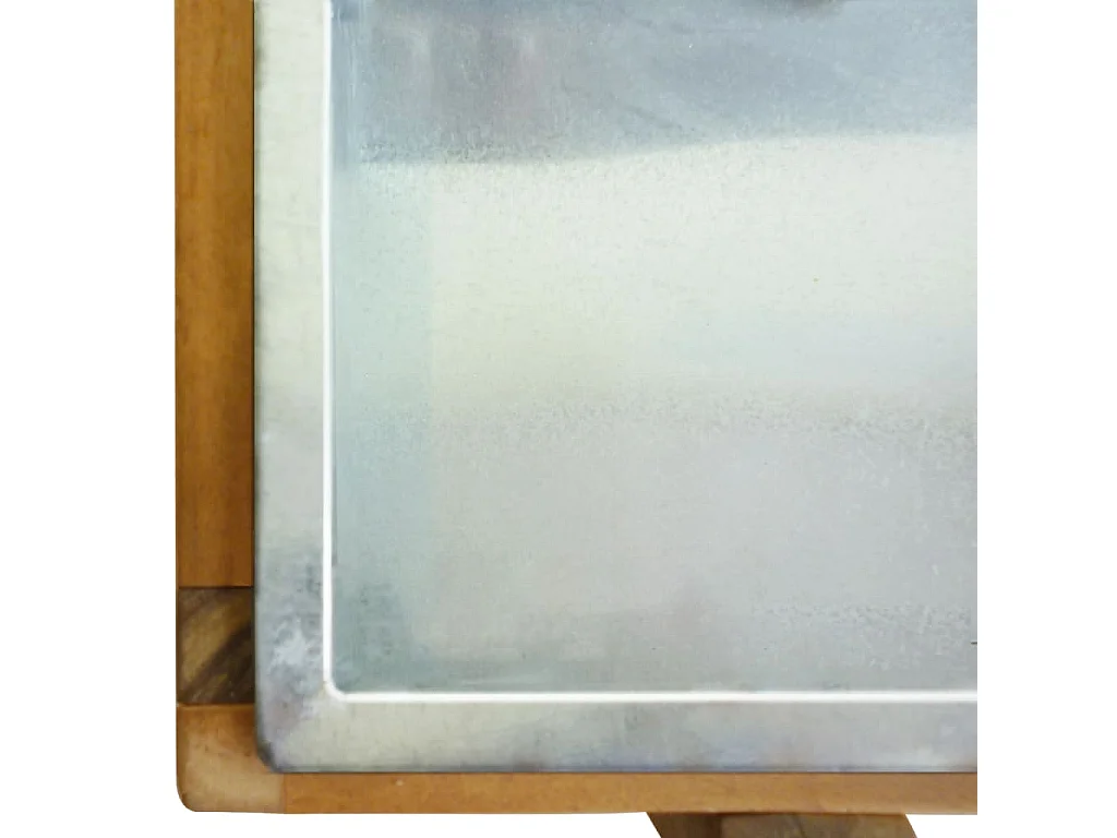 Jardinière Bois massif d'acacia et zinc