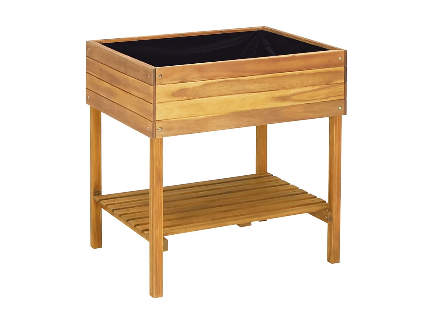 Jardinière surélevée 78,5x58,5x78,5 Bois massif d'acacia