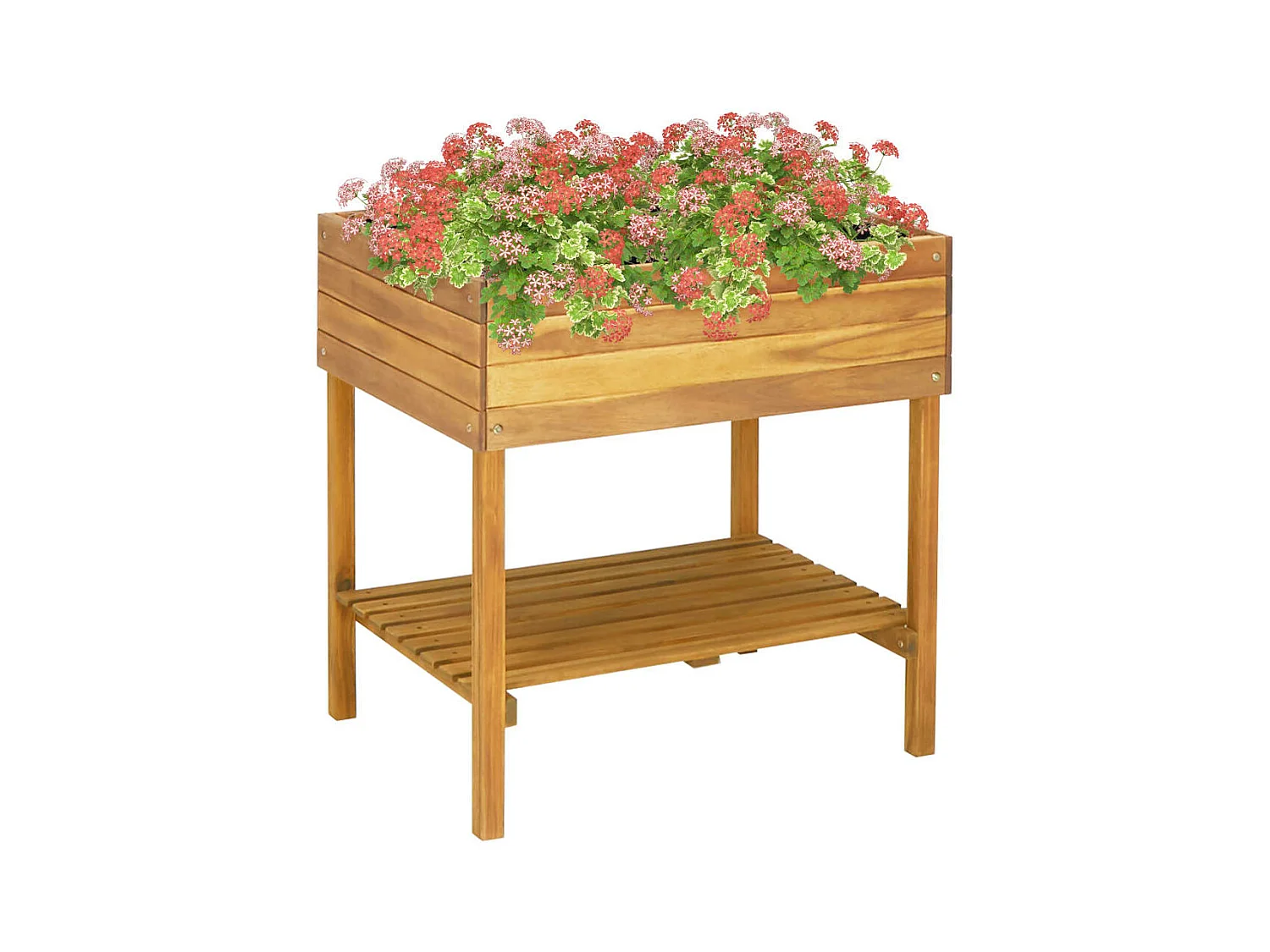 Jardinière surélevée 78,5x58,5x78,5 Bois massif d'acacia