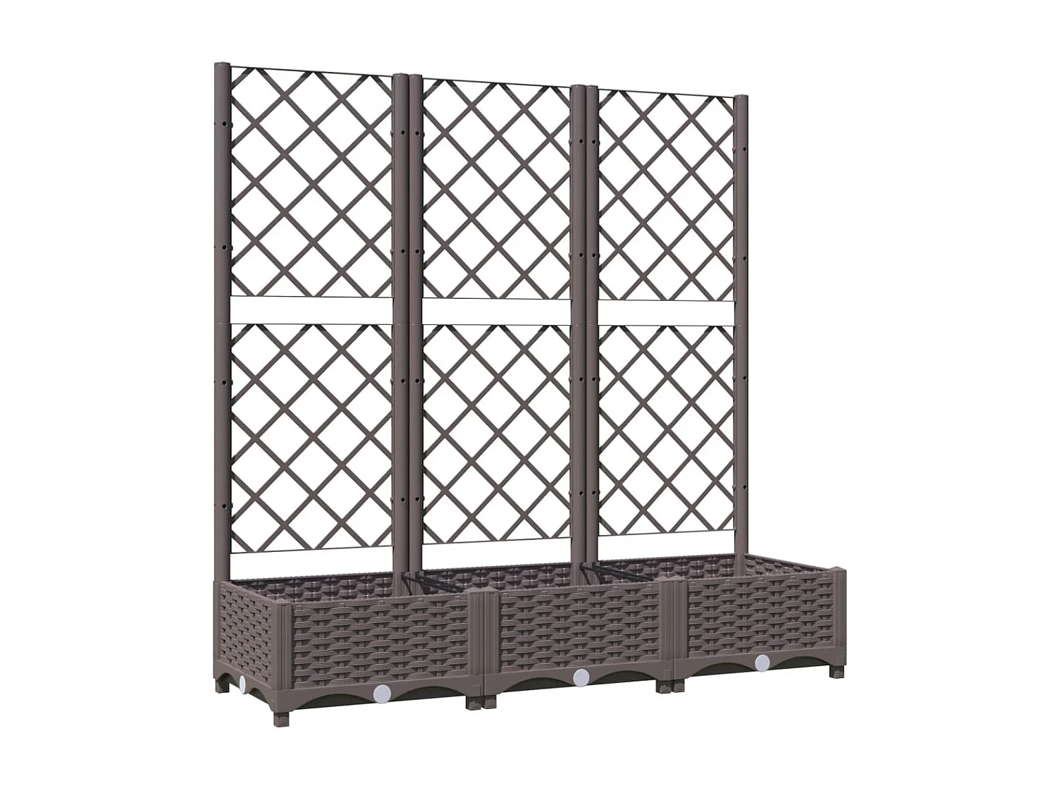 Jardinière avec treillis Marron 120x40x121,5 PP
