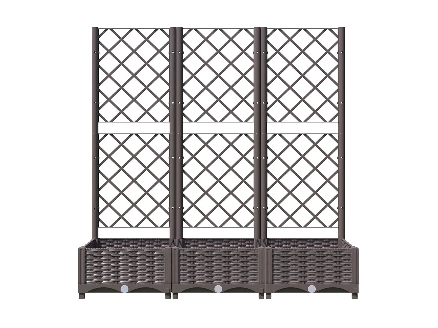 Jardinière avec treillis Marron 120x40x121,5 PP