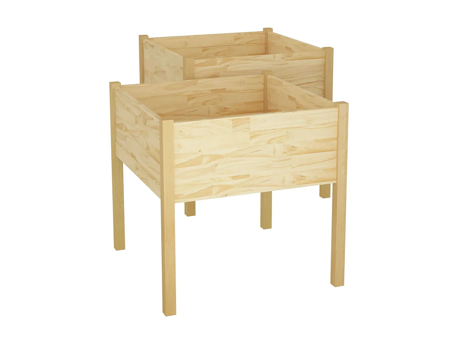 Jardinières d'extérieur 2 pcs 70x70x70 Bois de pin massif