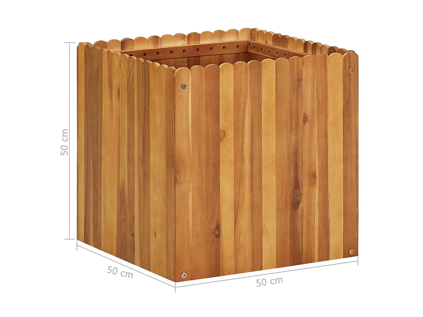 Jardinière 50x50x50 Bois massif d'acacia