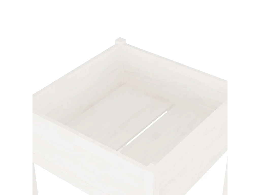 Jardinière d'extérieur Blanc 70x70x70 Bois de pin massif