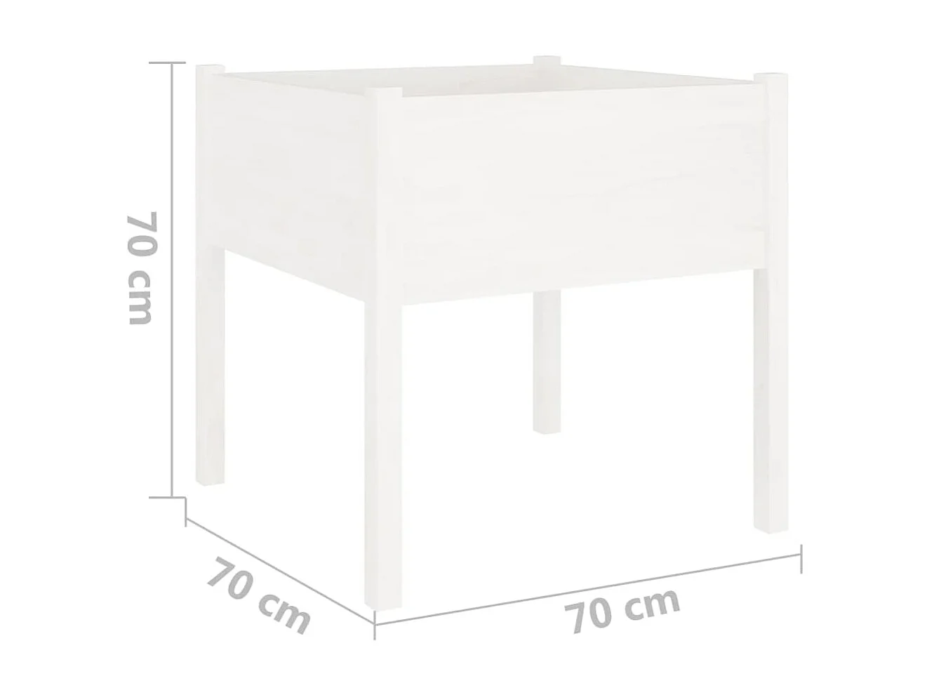Jardinière d'extérieur Blanc 70x70x70 Bois de pin massif