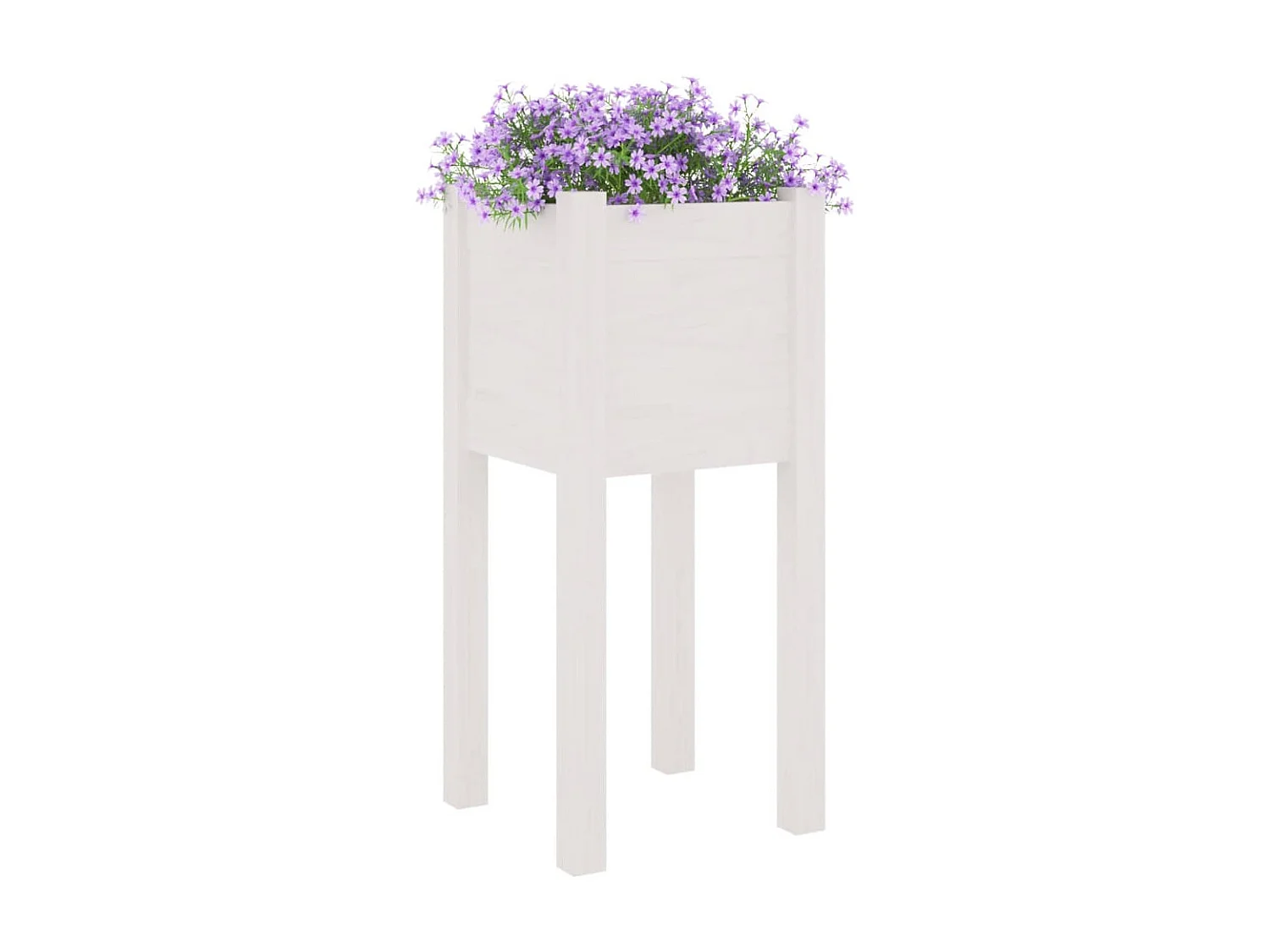 Jardinières d'extérieur 2 pcs Blanc 31x31x70 Bois de pin