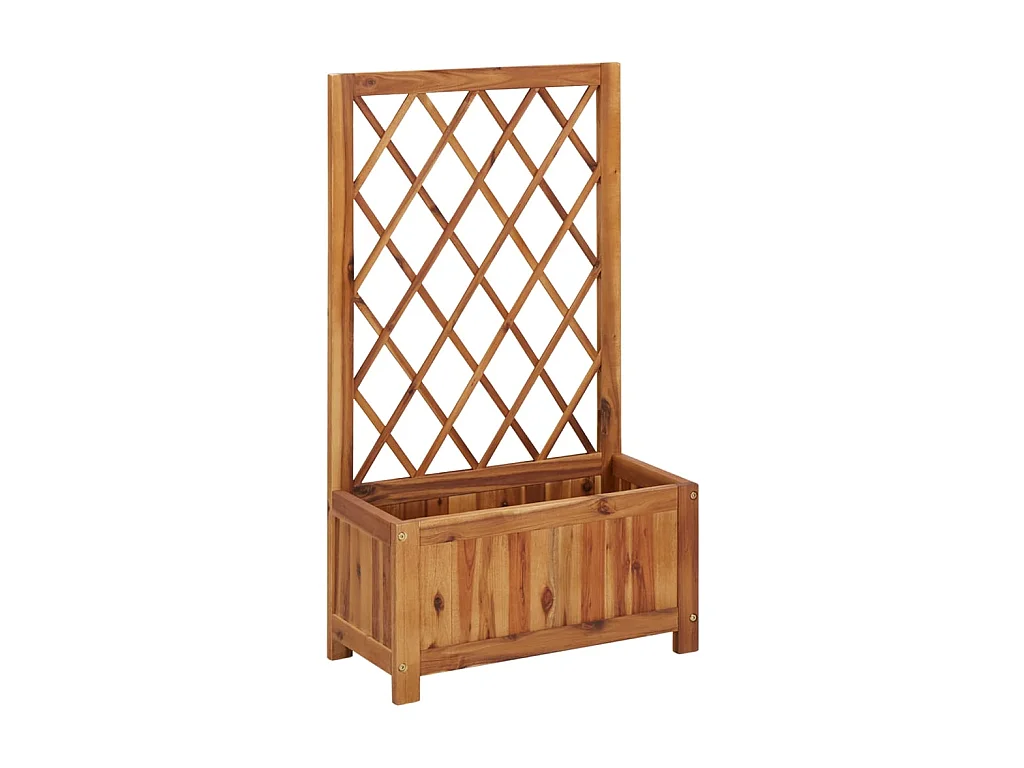 Jardinière avec treillis Bois massif d'acacia