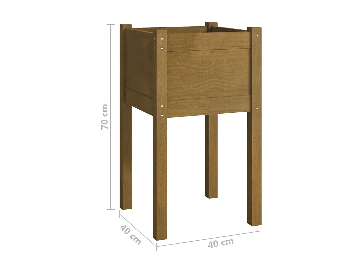 Jardinière d'extérieur Marron miel 40x40x70 Pin massif