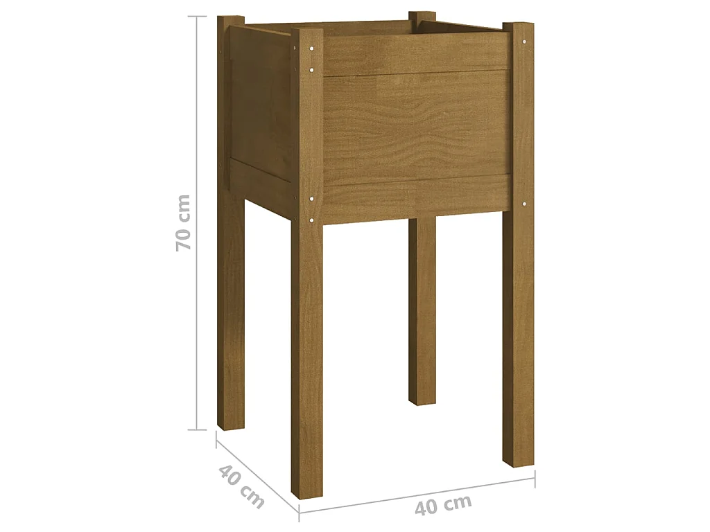 Jardinières 2 pcs Marron miel 40x40x70 Bois de pin massif