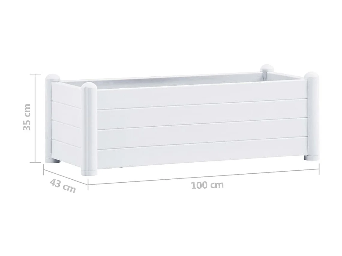 Jardinière PP Blanc 100x43x35
