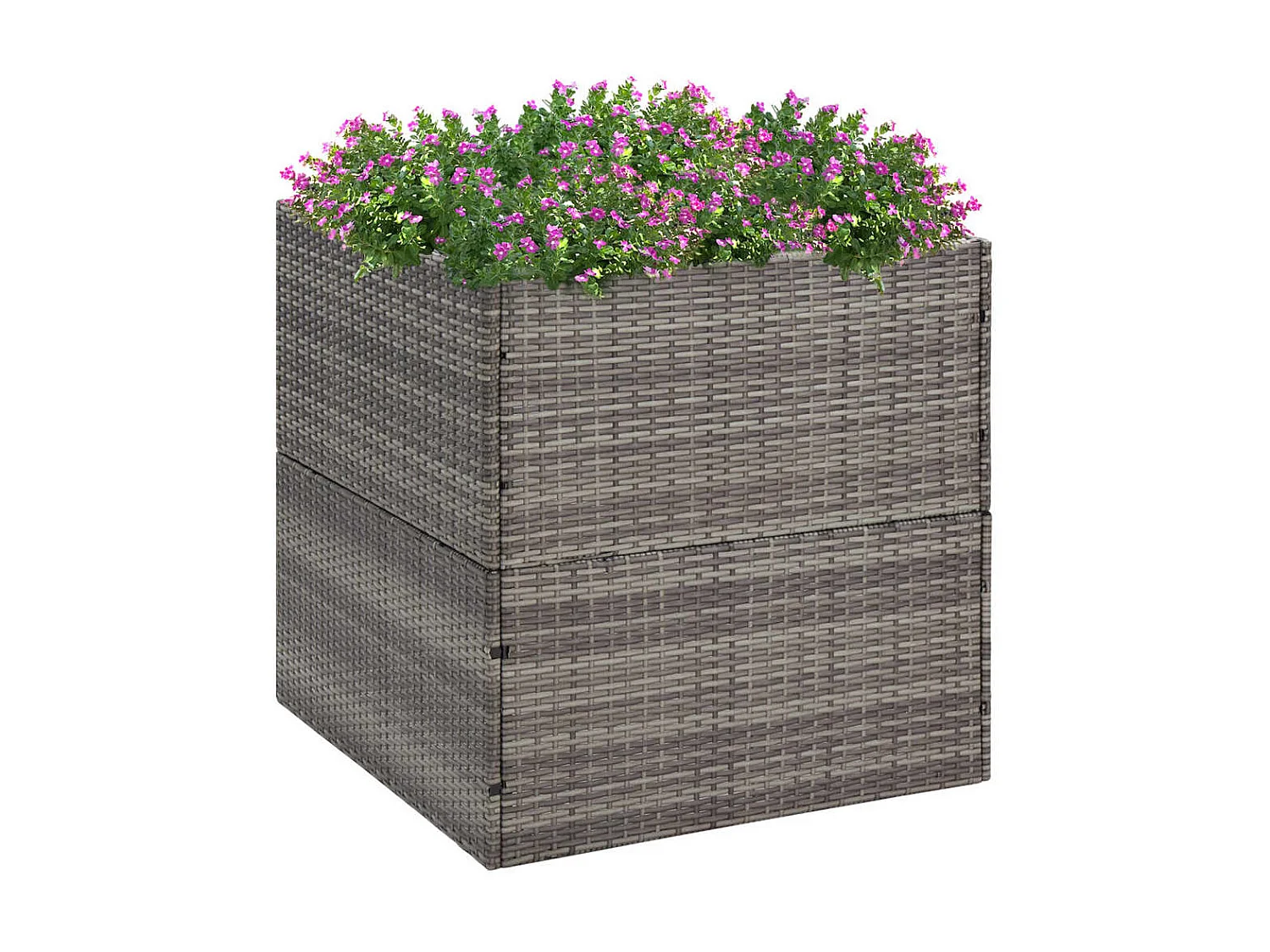 Jardinière Gris 80x80x80 Résine tressée