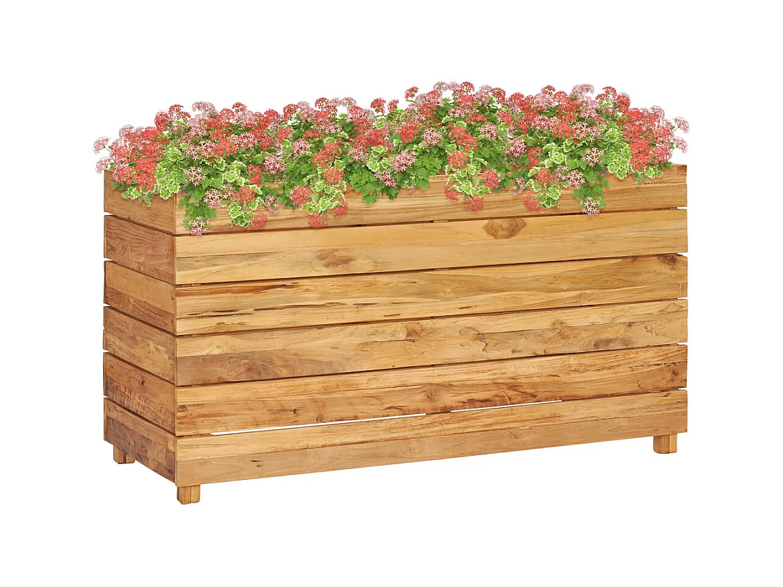 Jardinière 100x40x55 Bois de teck recyclé et acier