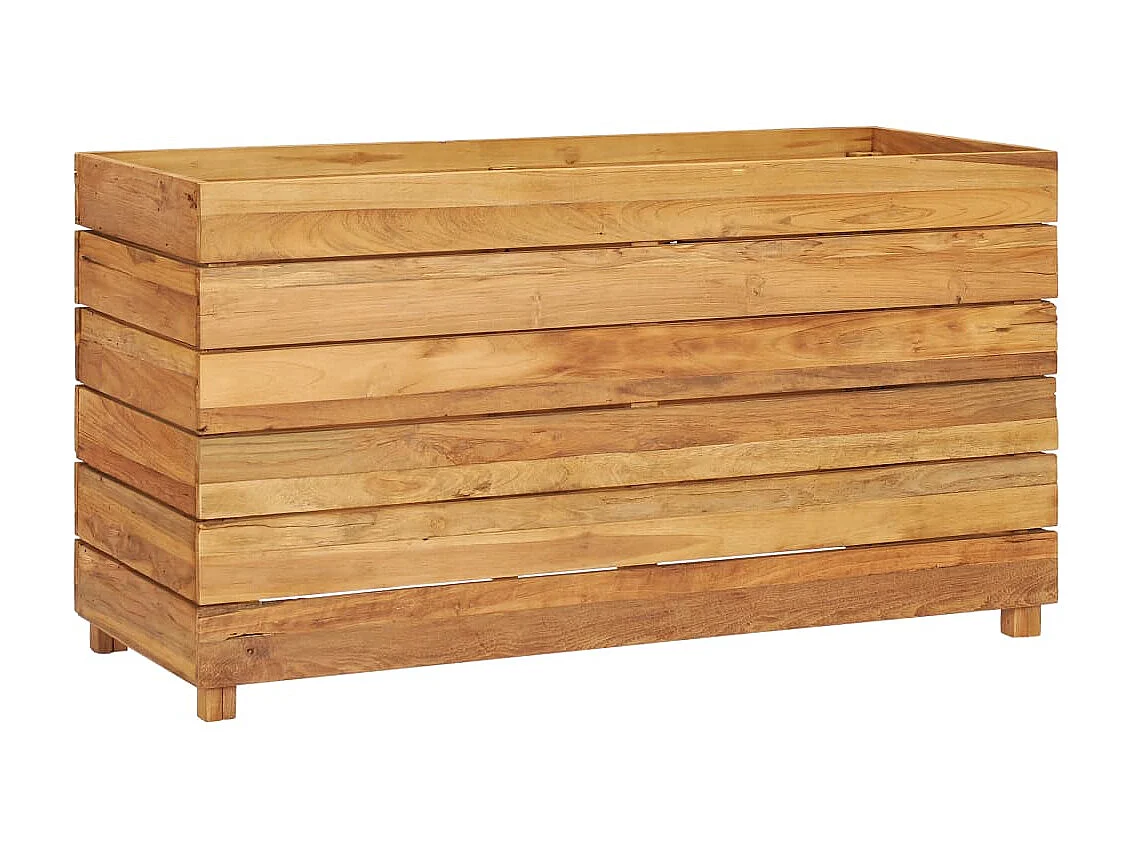 Jardinière 100x40x55 Bois de teck recyclé et acier