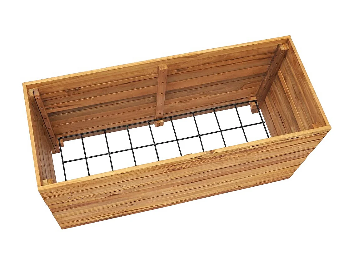 Jardinière 100x40x55 Bois de teck recyclé et acier