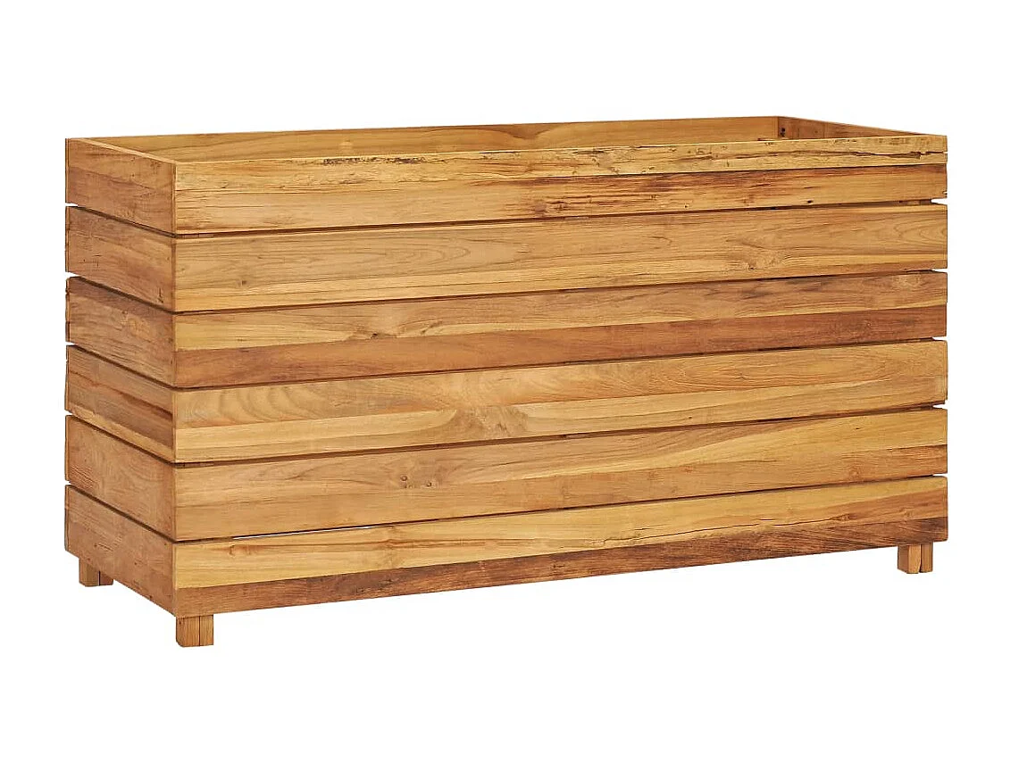 Jardinière 100x40x55 Bois de teck recyclé et acier