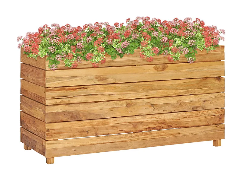 Jardinière 100x40x55 Bois de teck recyclé et acier