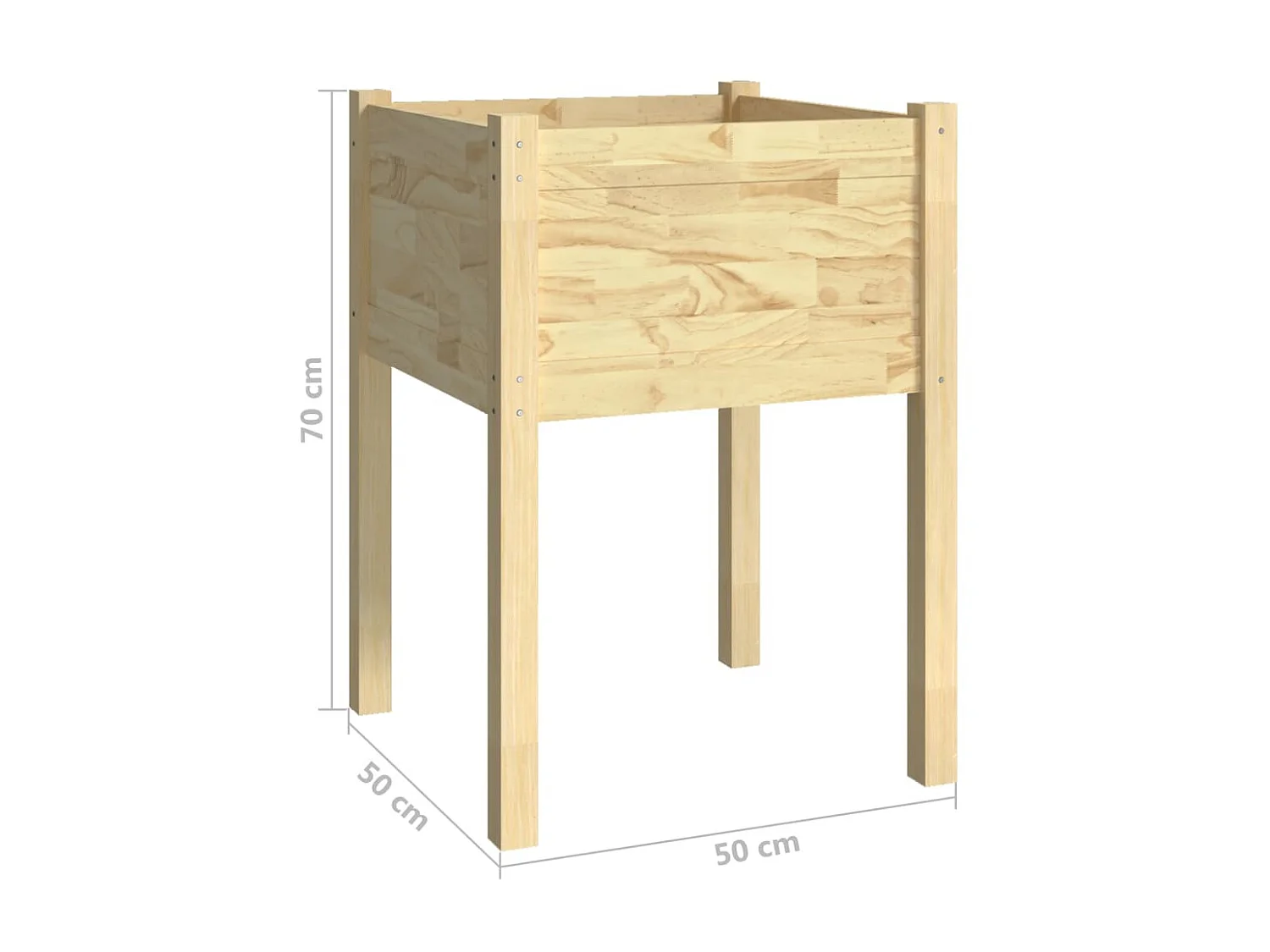 Jardinière d'extérieur 50x50x70 Bois de pin massif