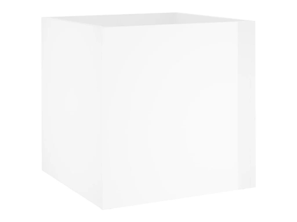 Jardinière Blanc brillant 40x40x40 Bois d'ingénierie