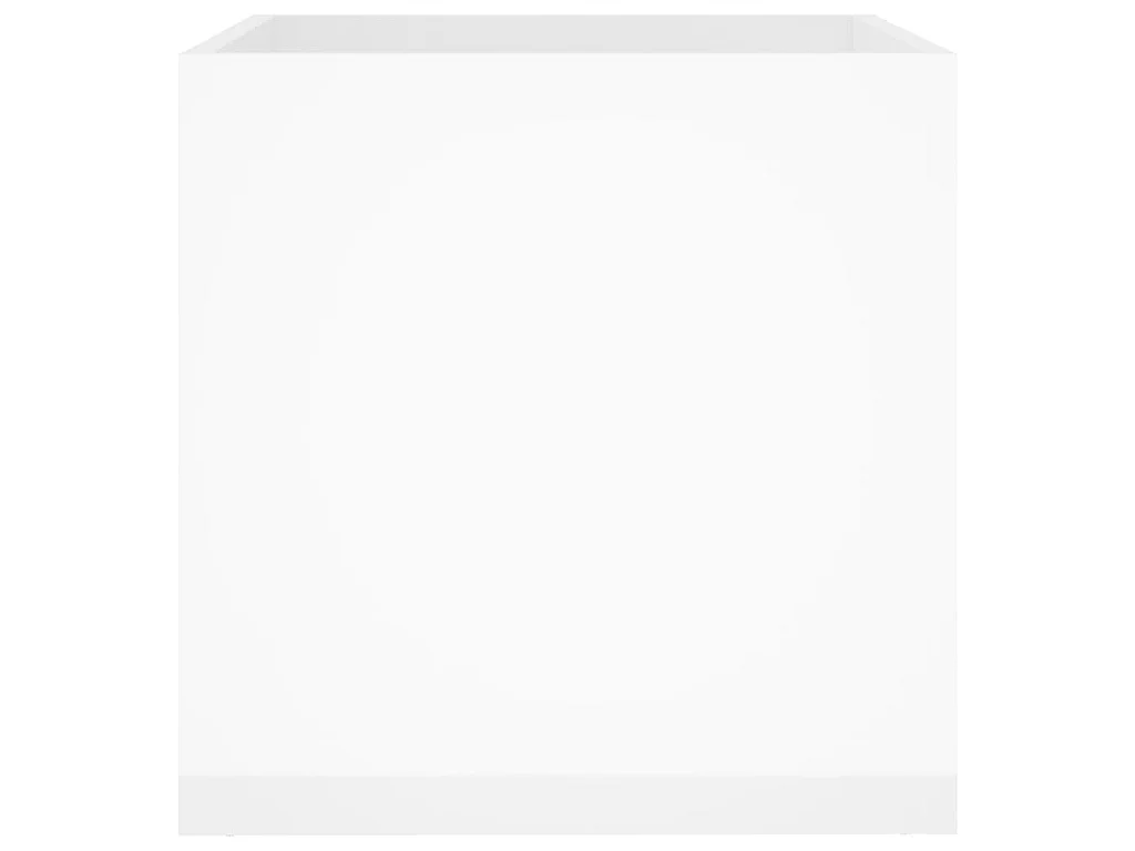 Jardinière Blanc brillant 40x40x40 Bois d'ingénierie