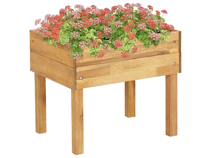 Jardinière surélevée 50x40x45 Bois massif d'acacia