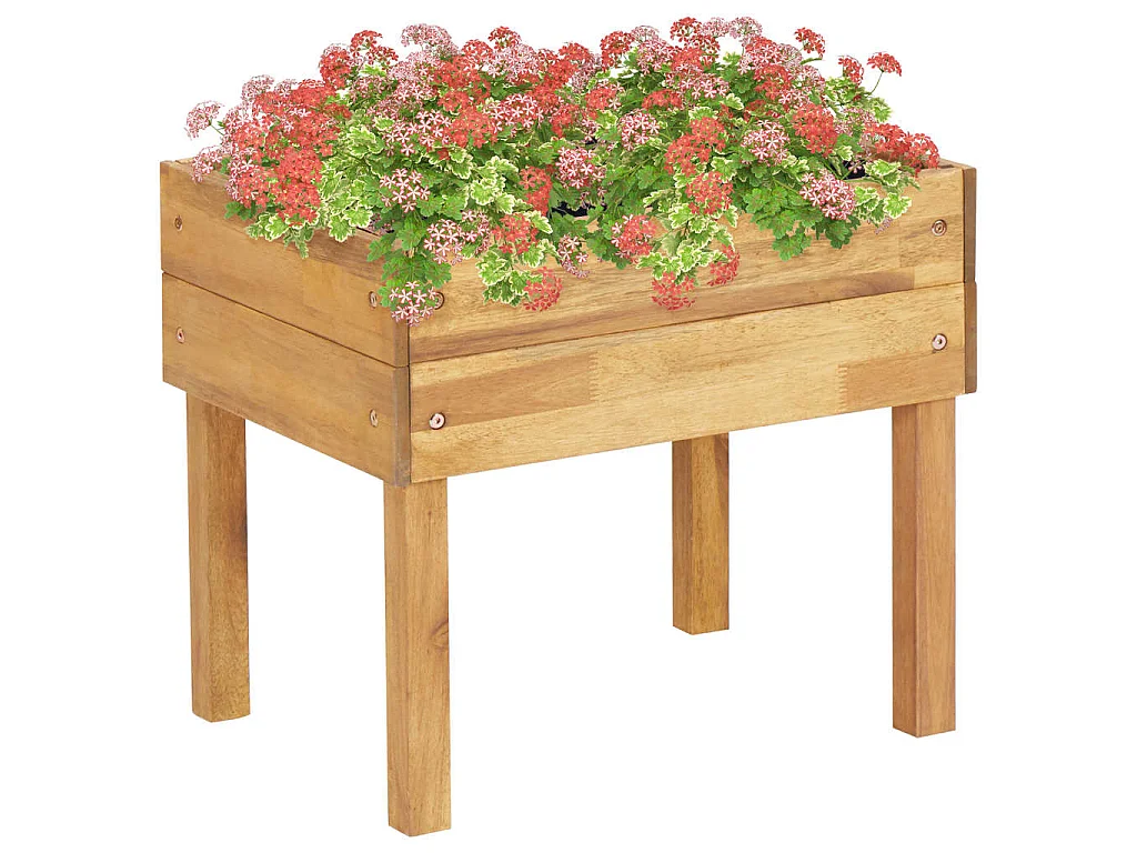 Jardinière surélevée 50x40x45 Bois massif d'acacia