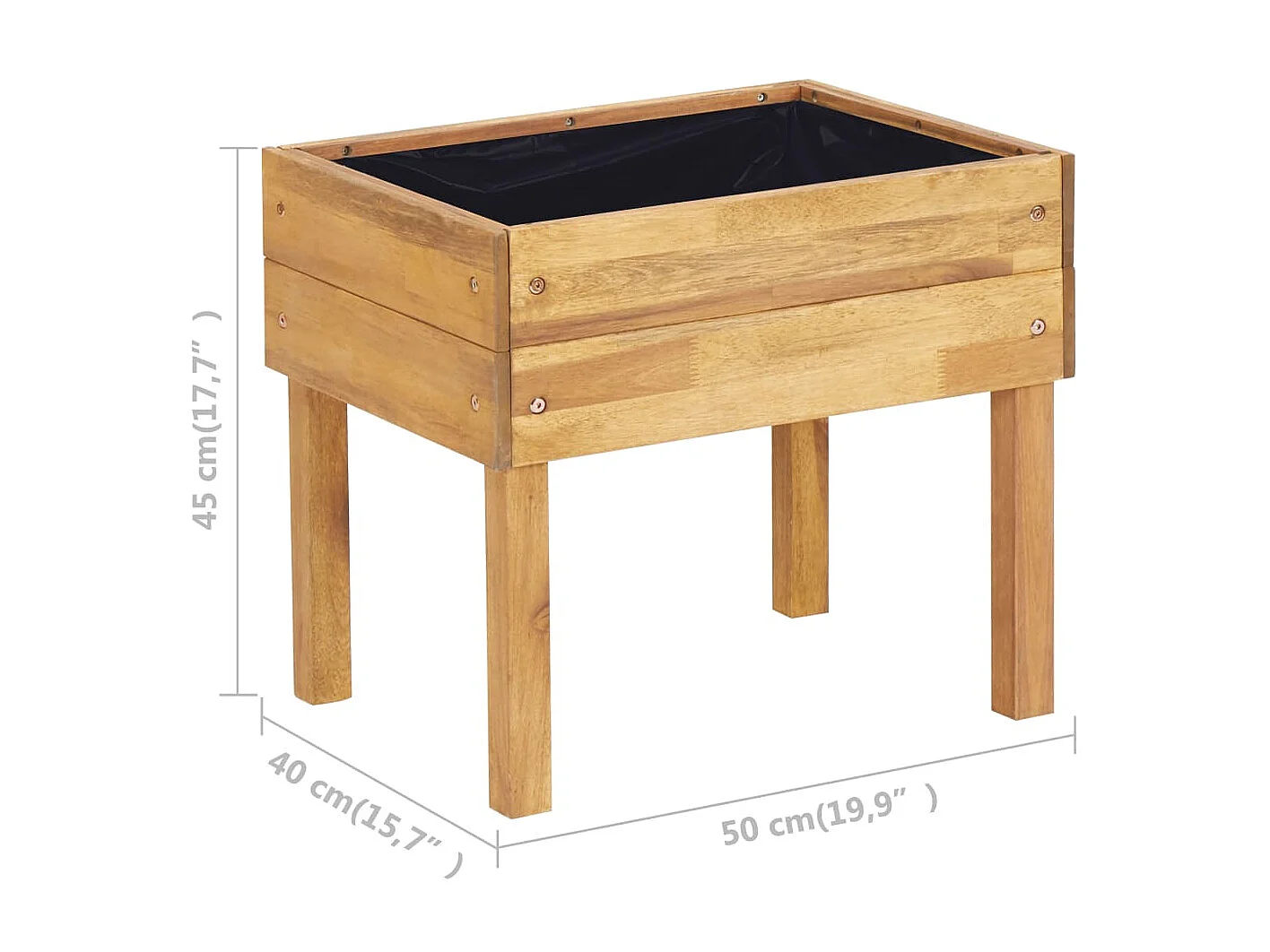 Jardinière surélevée 50x40x45 Bois massif d'acacia