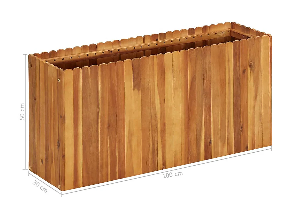 Lit surélevé de jardin 100x30x50 Bois massif d'acacia