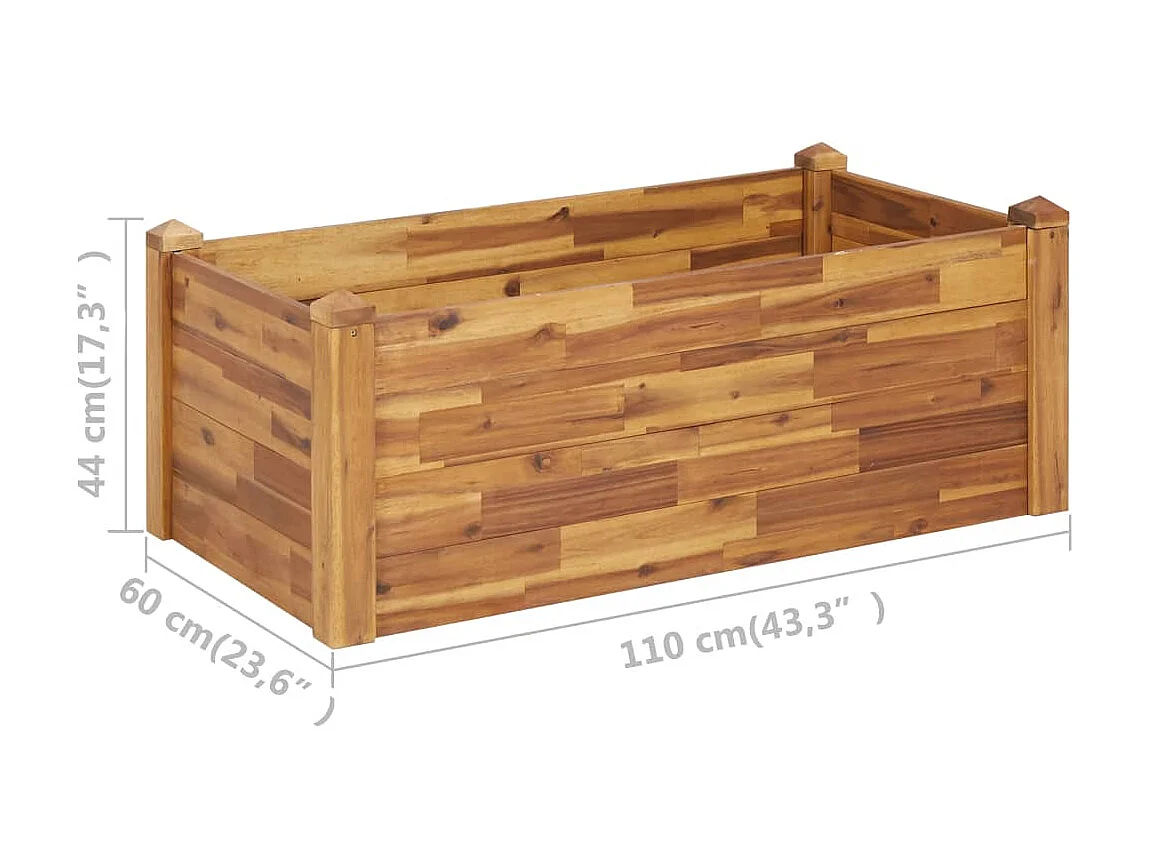 Jardinière 110x60x44 Bois massif d'acacia