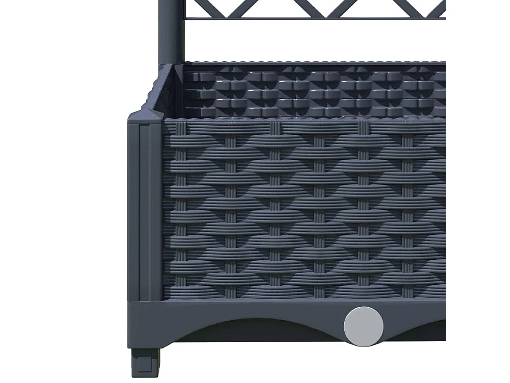 Jardinière avec treillis Gris foncé 120x40x121,5 PP