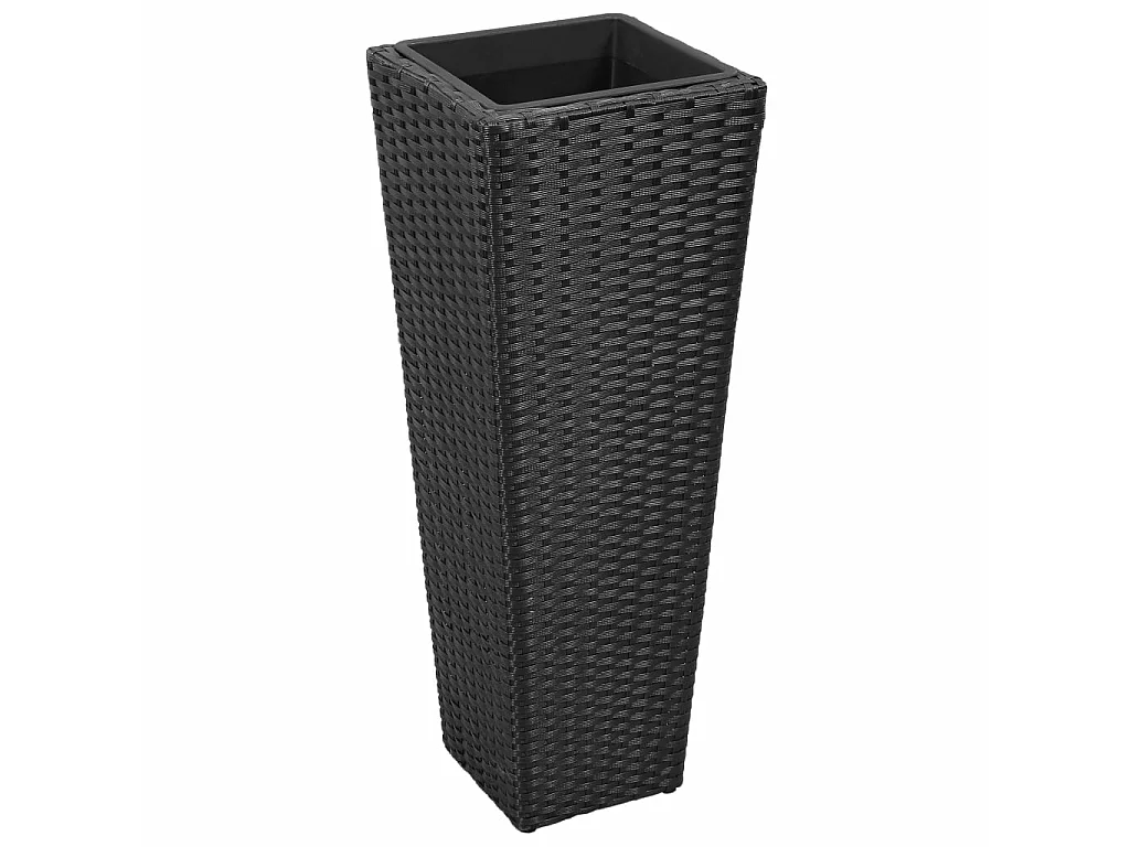 Jardinières 3 pcs Résine tressée Noir