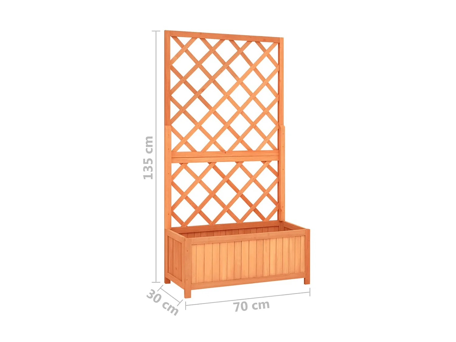 Jardinière à treillis jardin Marron 70x30x135 Bois de sapin