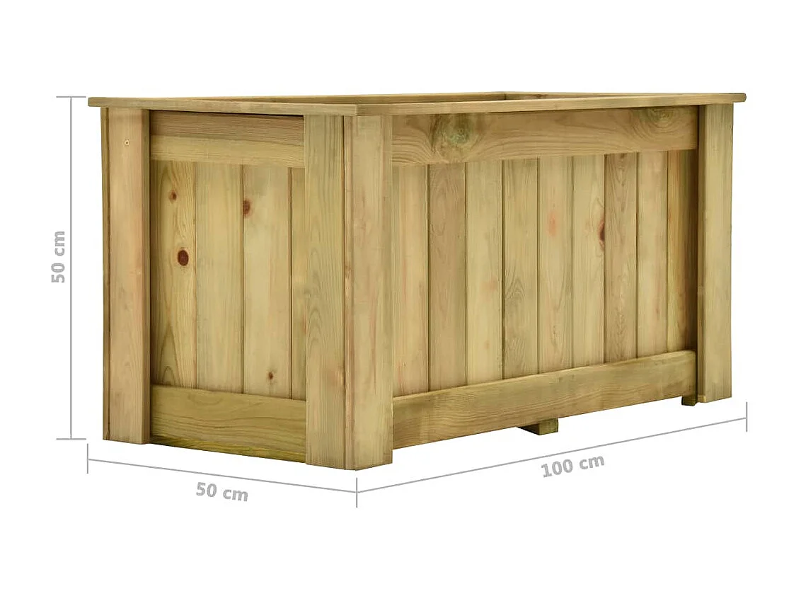 Jardinière surélevée 100x50x50 Bois de pin imprégné