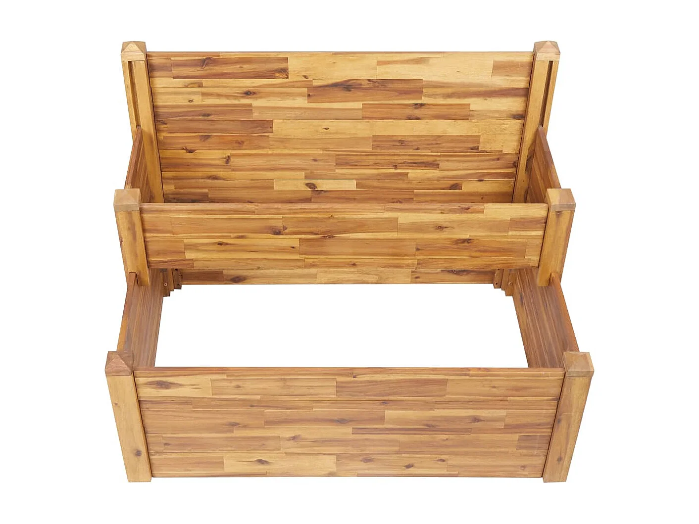 Jardinière sur 2 niveaux 110x75x84 Bois massif d'acacia