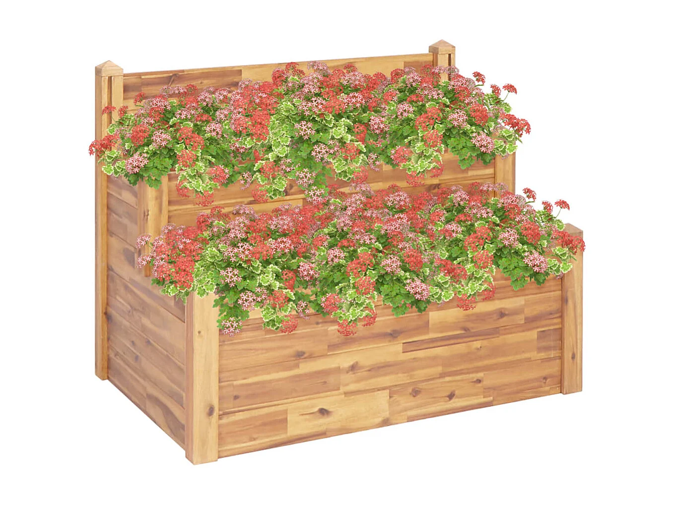 Jardinière sur 2 niveaux 110x75x84 Bois massif d'acacia